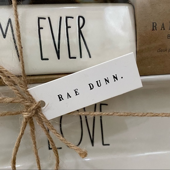 New Rae Dunn BEST MOM EVER LOVE Desk Plaque + Desk Tray Office Organizer - Picture 3 of 10